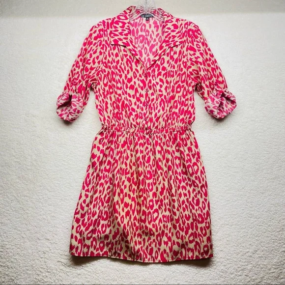 BeBop Cheetah Print Dress - Pink Juniors Size Medium - Picture 2 of 9